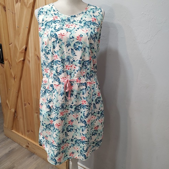 Ocean Coast Dresses & Skirts - Ocean‎ Coast Women Tropical Sleeveless Dress Coverup Sz XL Drawstring Pockets